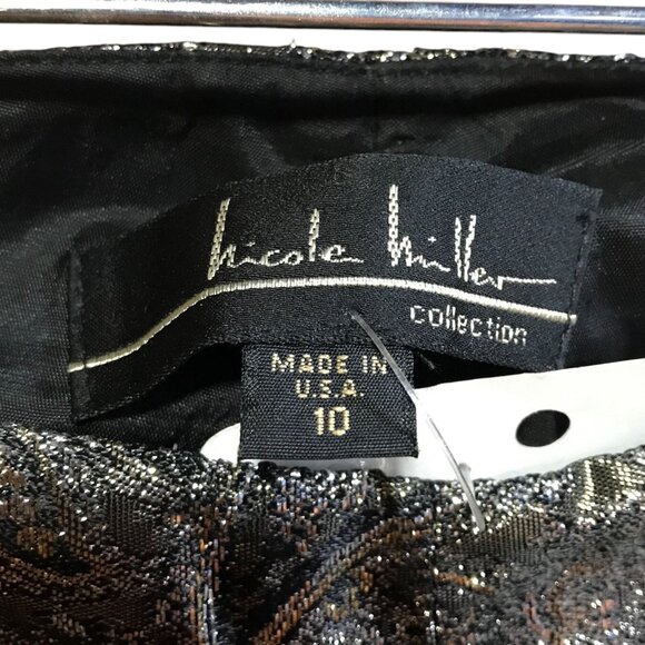 Nicole Miller Gray with Gold Silver Foil Overlay Blazer & Pants - New with Tags‎ - Picture 9 of 9
